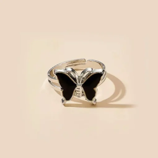 Butterfly Ring Black Stone