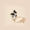 Butterfly Ring Black Stone