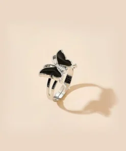 Butterfly Ring Black Stone
