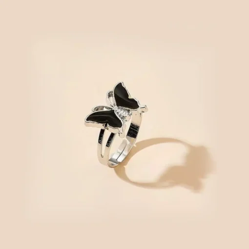 Butterfly Ring Black Stone
