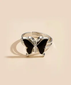 Butterfly Ring Black Stone