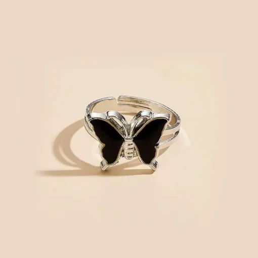 Butterfly Ring Black Stone