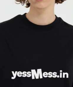 Effortless style with the YessMess Black Basic T-Shirt. Available in sizes Medium and Large—your perfect go-to for a sleek, minimalist look!